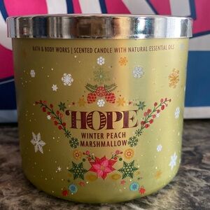 Bath & Body Works Hope Winter Peach Marshmallow 3-Wick candles